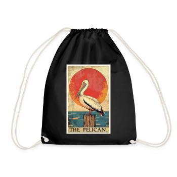 Pelicans Pelican - Drawstring Bag - black - Front