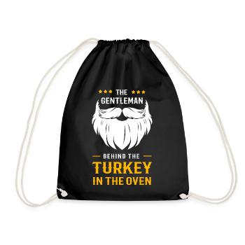 Thanksgiving Gender Reveal Mom-to-be - Drawstring Bag - black - Front