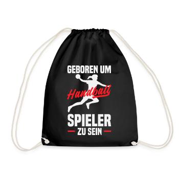 Handballspieler Handball Handballer Geschenke - Turnbeutel - Schwarz - Vorne