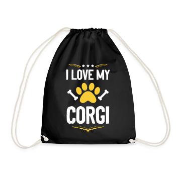 Ich liebe meinen Corgi - Turnbeutel - Schwarz - Vorne