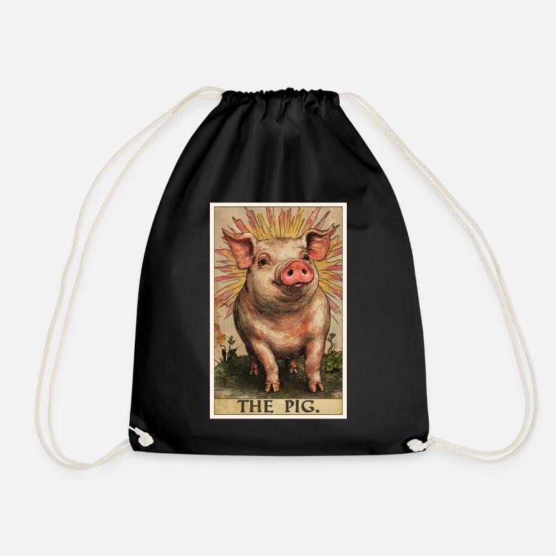 Schweine Schwein - Turnbeutel - Schwarz
