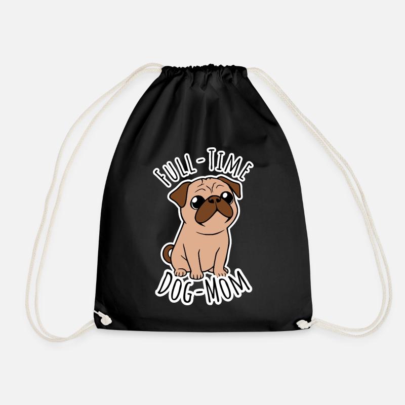 Vollzeit Mops Mama - Full Time Dog Mom - Turnbeutel - Schwarz