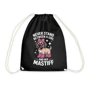 Mastiff Sayings Girl Funny Mastiff Gift - Drawstring Bag - black - Front