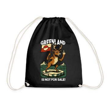 Greenland Is Not For Sale Caribou Reindeer - Drawstring Bag - black - Front
