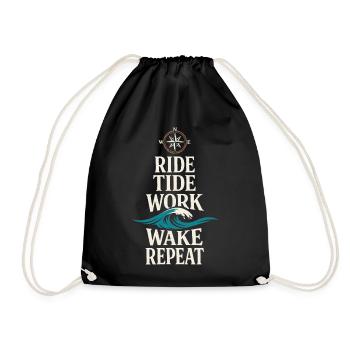 Seamanship Gift for Deckhand Ocean Work - Drawstring Bag - black - Front