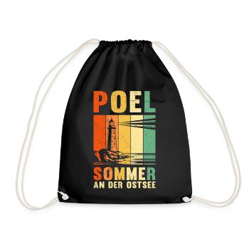 POEL SUMMER AT THE BALTIC SEA Retro Funny - Drawstring Bag - black - Front