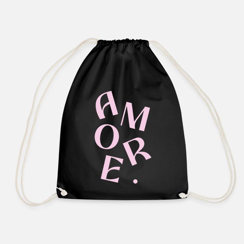 Pink-Amore-Text-Design - Turnbeutel - Schwarz
