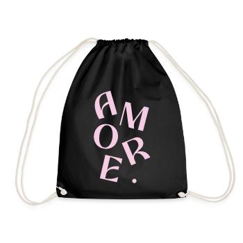 Fragment de la typographie Amore Pink - Sac de sport léger - noir - Devant