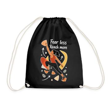Motivation pour le bloc – Moins de peur. Atteindre plus de portes. - Sac de sport léger - noir - Devant