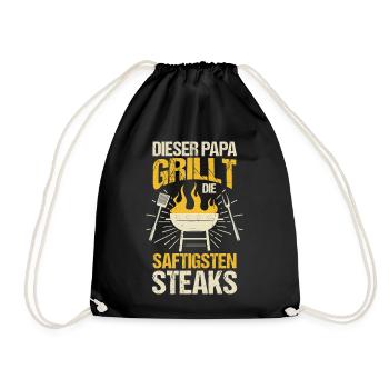 Grillen Vater Vatertag Papa - Turnbeutel - Schwarz - Vorne