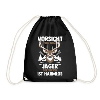 Jagd Jagen Waidmann Jäger - Turnbeutel - Schwarz - Vorne