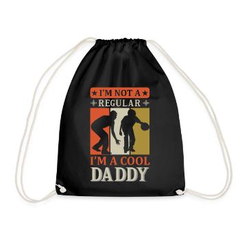 Cool Daddy Funny Dad Shirt - Drawstring Bag - black - Front