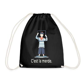 French Humor C’est La Merde Design - Turnbeutel - Schwarz - Vorne