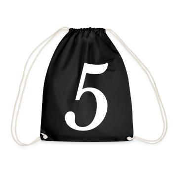 5. JUBILÄUM. 5 JAHRE. 5. JUBILÄUM - Turnbeutel - Schwarz - Vorne