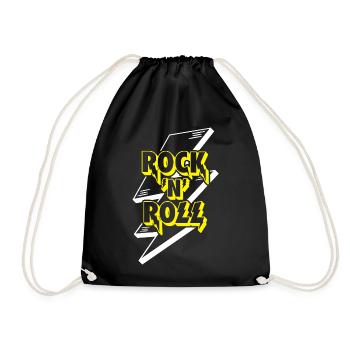 Rock 'n' Roll Lightning Bolt 3D-Logo - Turnbeutel - Schwarz - Vorne