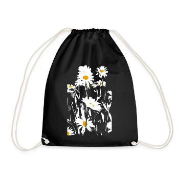 DAISIES - Drawstring Bag - black - Front