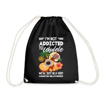 Funny Ukulele Designs and Sayings - Drawstring Bag - black - Front