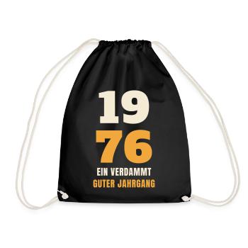 1976 Ein verdammt guter Jahrgang 50. Geburtstag - Turnbeutel - Schwarz - Vorne