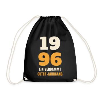 1996 Ein verdammt guter Jahrgang 30. Geburtstag - Turnbeutel - Schwarz - Vorne