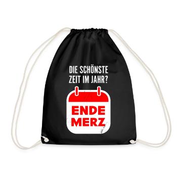 merz politik jahr spruch anti-cdu humor - Turnbeutel - Schwarz - Vorne