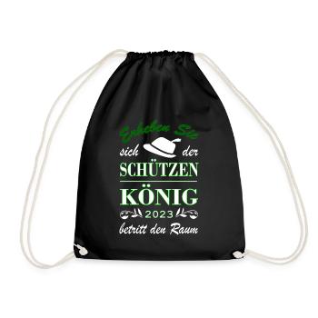 Schützenkönig 2023 - Turnbeutel - Schwarz - Vorne