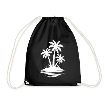 Palm Tree Island Beach Lover Gift - Cadeau d’été - Sac de sport léger - noir - Devant