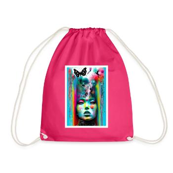 Dreamy Imagination - Drawstring Bag - fuchsia - Front