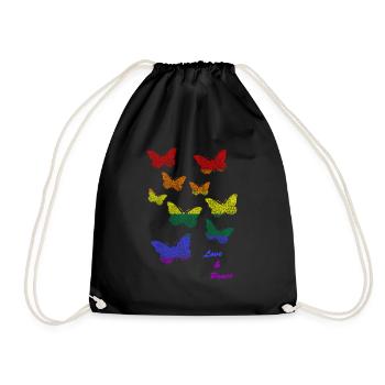 butterflys lgbtq pride - Turnbeutel - Schwarz - Vorne