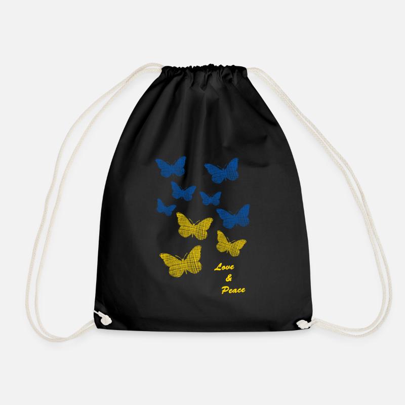 Ukraine love and peace - Turnbeutel - Schwarz