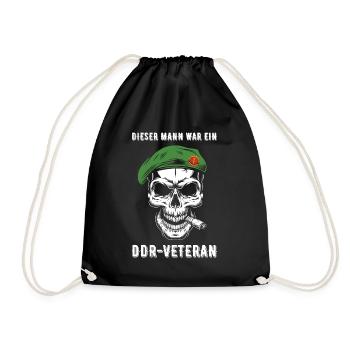 DDR Veteran Soldat NVA Geschenkidee - Turnbeutel - Schwarz - Vorne