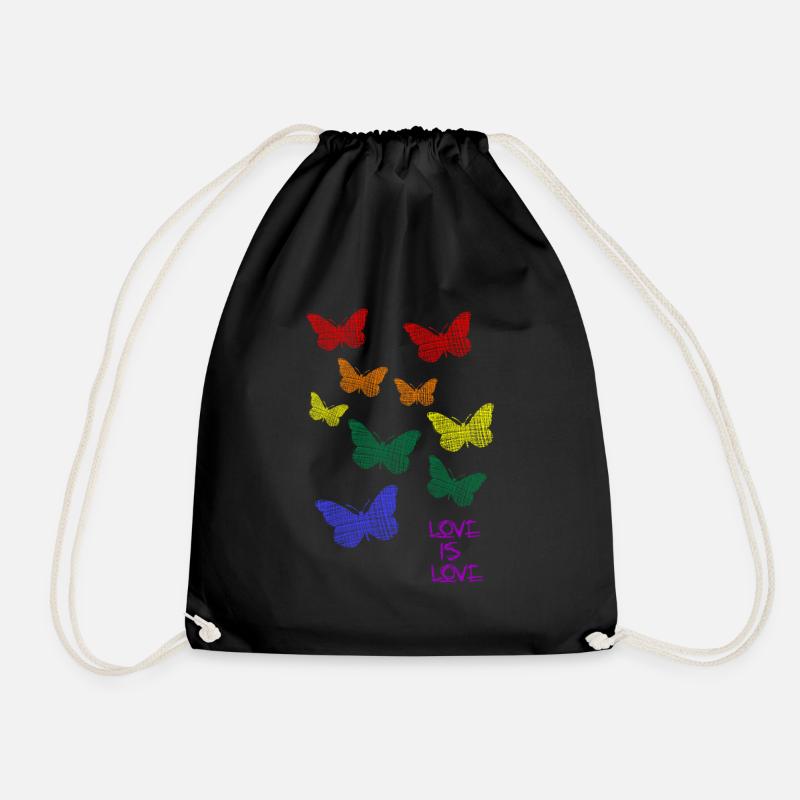 Regenbogen Rainbow LGBTQ CSD - Turnbeutel - Schwarz