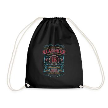 18. Geburtstag Geschenk 18 Jahre alt - Turnbeutel - Schwarz - Vorne