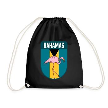Drapeau des Bahamas avec flamant rose - Bahamas Travel - Sac de sport léger - noir - Devant
