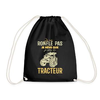 Ich schnarche nicht, ich träume, dass ich ein Traktor bin - Turnbeutel - Schwarz - Vorne