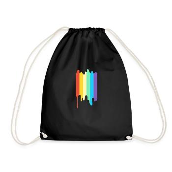 LGBT Rainbow Color - Drawstring Bag - black - Front