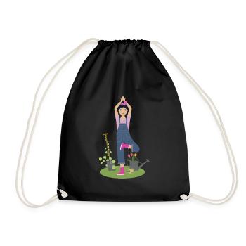 yoga dans le jardin - Sac de sport léger - noir - Devant