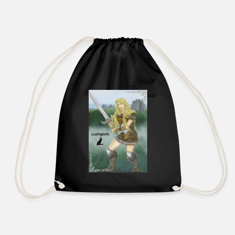 Leathybeth - Drawstring Bag - black