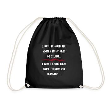 Des voix dans ma tête Menaces silencieuses - Sac de sport léger - noir - Devant