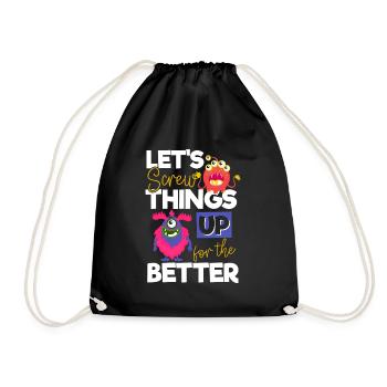 Evil Comic Funny Sister - Drawstring Bag - black - Front