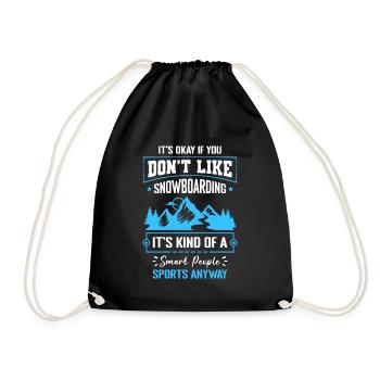 Snowboarder Holiday Boarder Freestyle - Drawstring Bag - black - Front