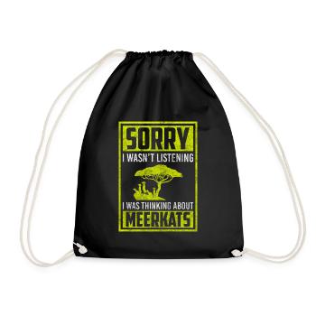 Wilderness transverse stripe mammal - Drawstring Bag - black - Front
