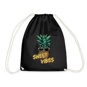Ananas-Sonnenbrille Obst Retro-Stil für - Turnbeutel - Schwarz - Vorne