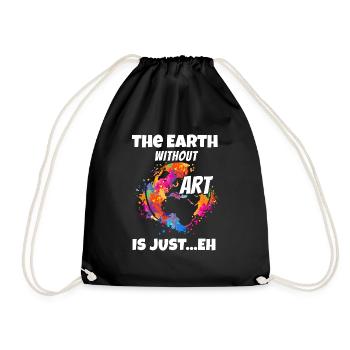 The Earth Without Art Is Just Climate Change Save - Drawstring Bag - black - Front