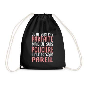 Je ne suis pas parfaite mais je suis policière - Sac de sport léger - noir - Devant