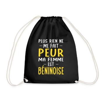 Rien ne me fait peur ma femme est Béninoise - Sac de sport léger - noir - Devant
