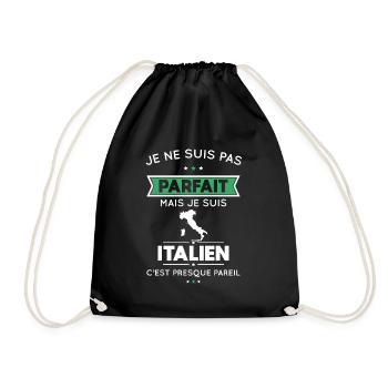 Je ne suis pas parfait mais je suis Italien - Sac de sport léger - noir - Devant