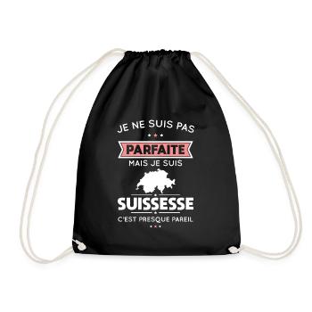 Je ne suis pas parfaite mais je suis Suissesse - Sac de sport léger - noir - Devant