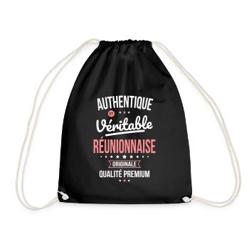 Authentique et véritable Réunionnaise - Originale - Sac de sport léger - noir - Devant