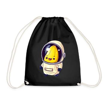 Banana Astronaut Cosmonaut - Drawstring Bag - black - Front