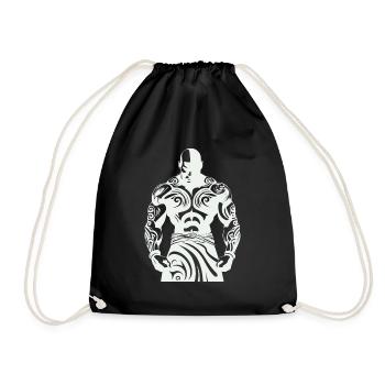 Tribal Boxer / Fighter Logo Tattoo Design - Sac de sport léger - noir - Devant